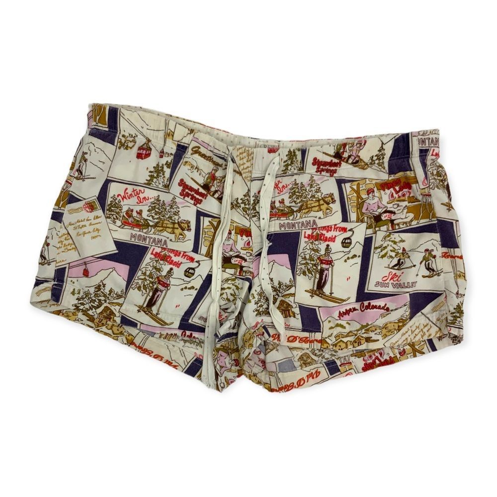 J. Crew Apres Ski Printed 100% Cotton Lounge Pajama Shorts Size XS